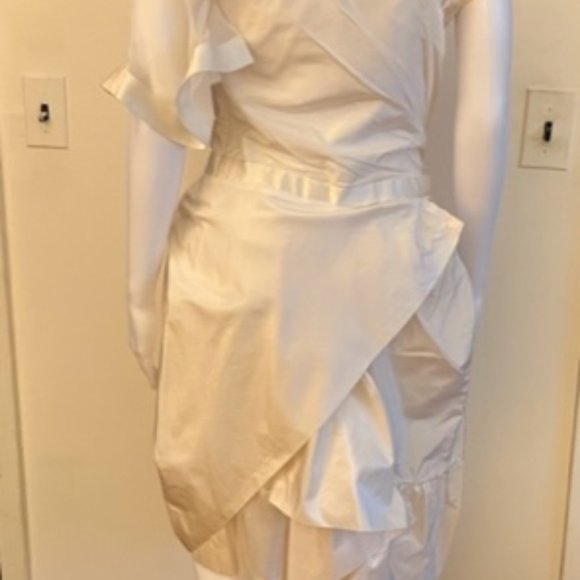 Balenciaga Paris Ivory Silk Afternoon/Cocktail Dress FR42 or US10 - Picture 3 of 7
